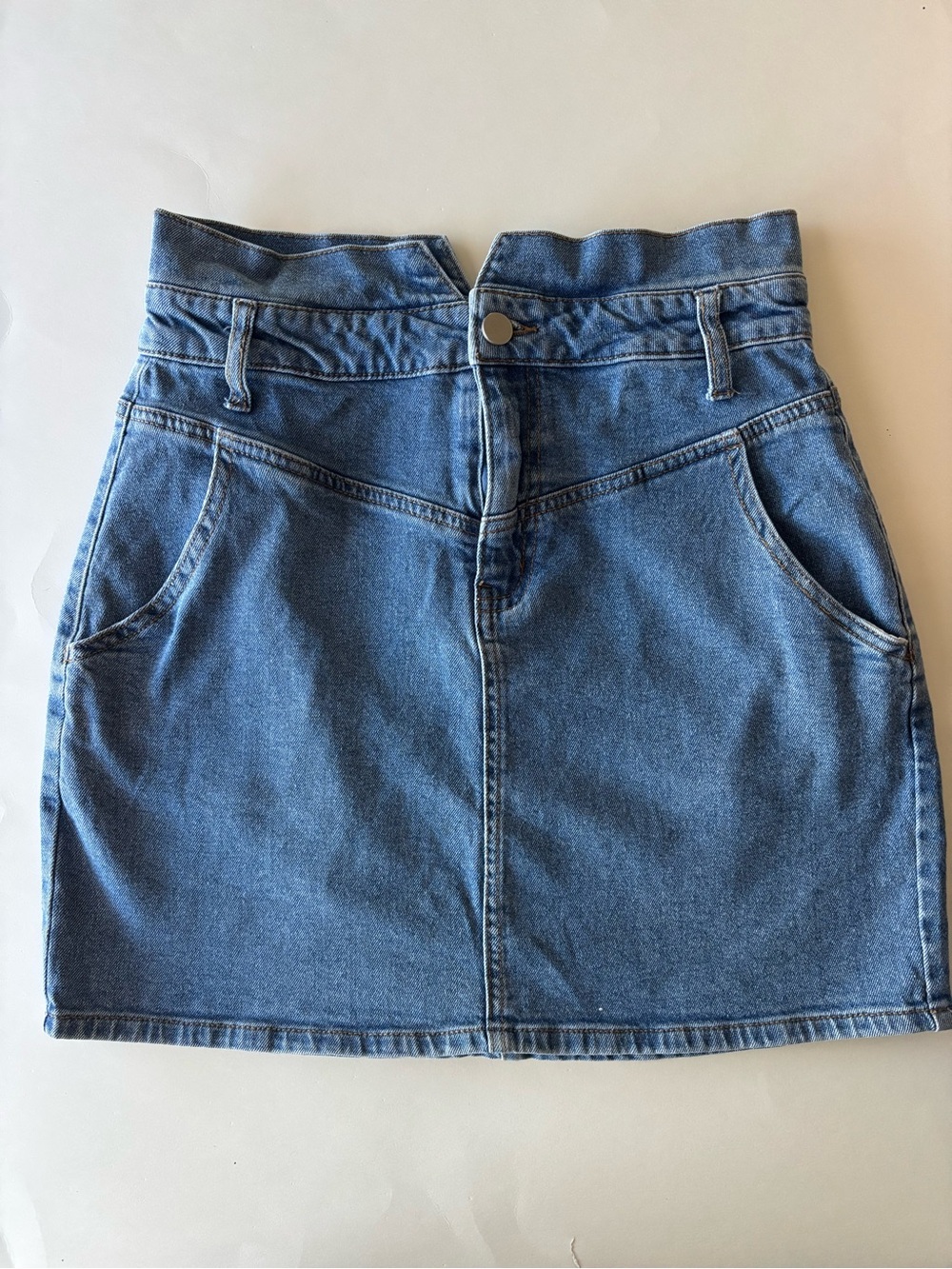 bp Blue Denim Mini Skirt - High Waist Pocket Detail